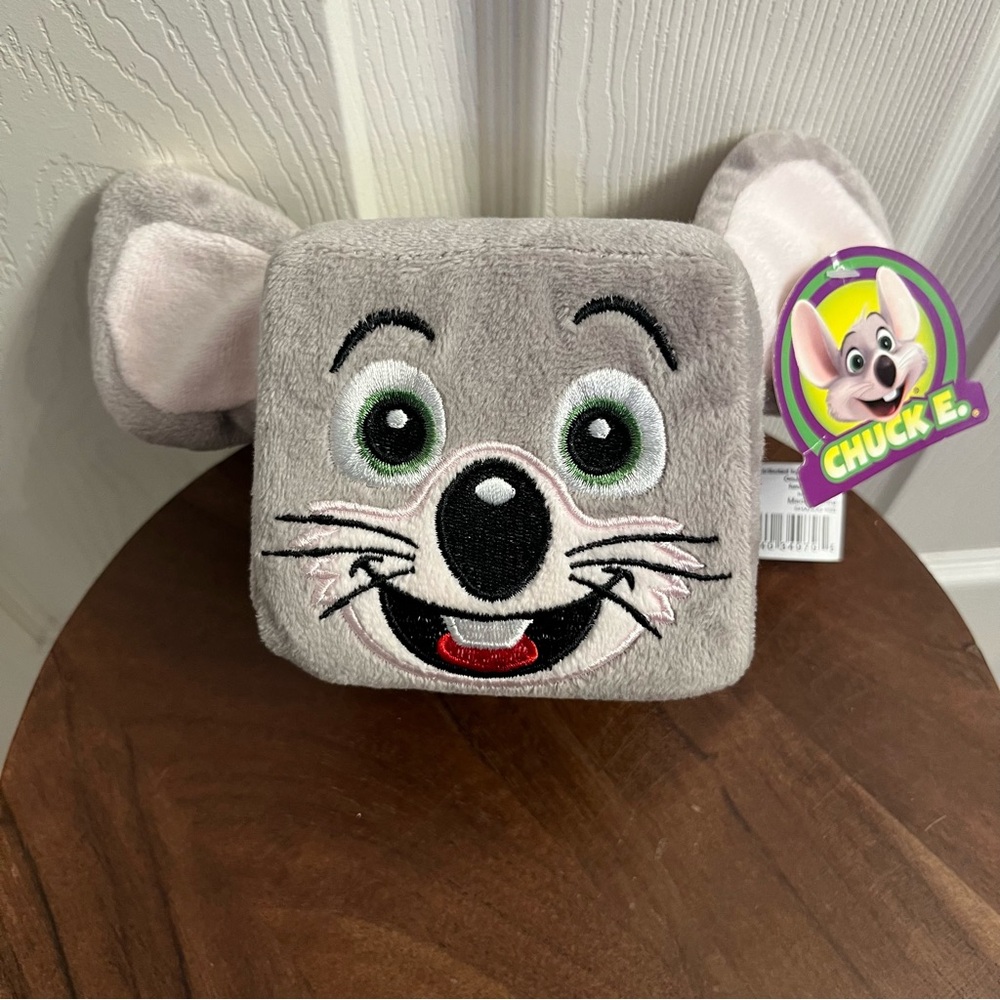 Chuck E. Cheese Gray and White Mouse Plush Toy
